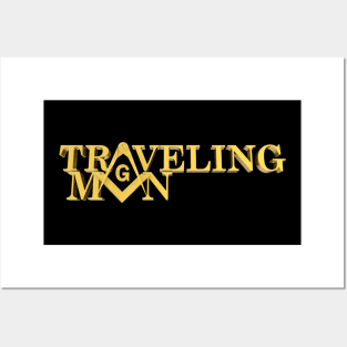 Traveling Man Square & Compass Masonic Freemason Posters and Art